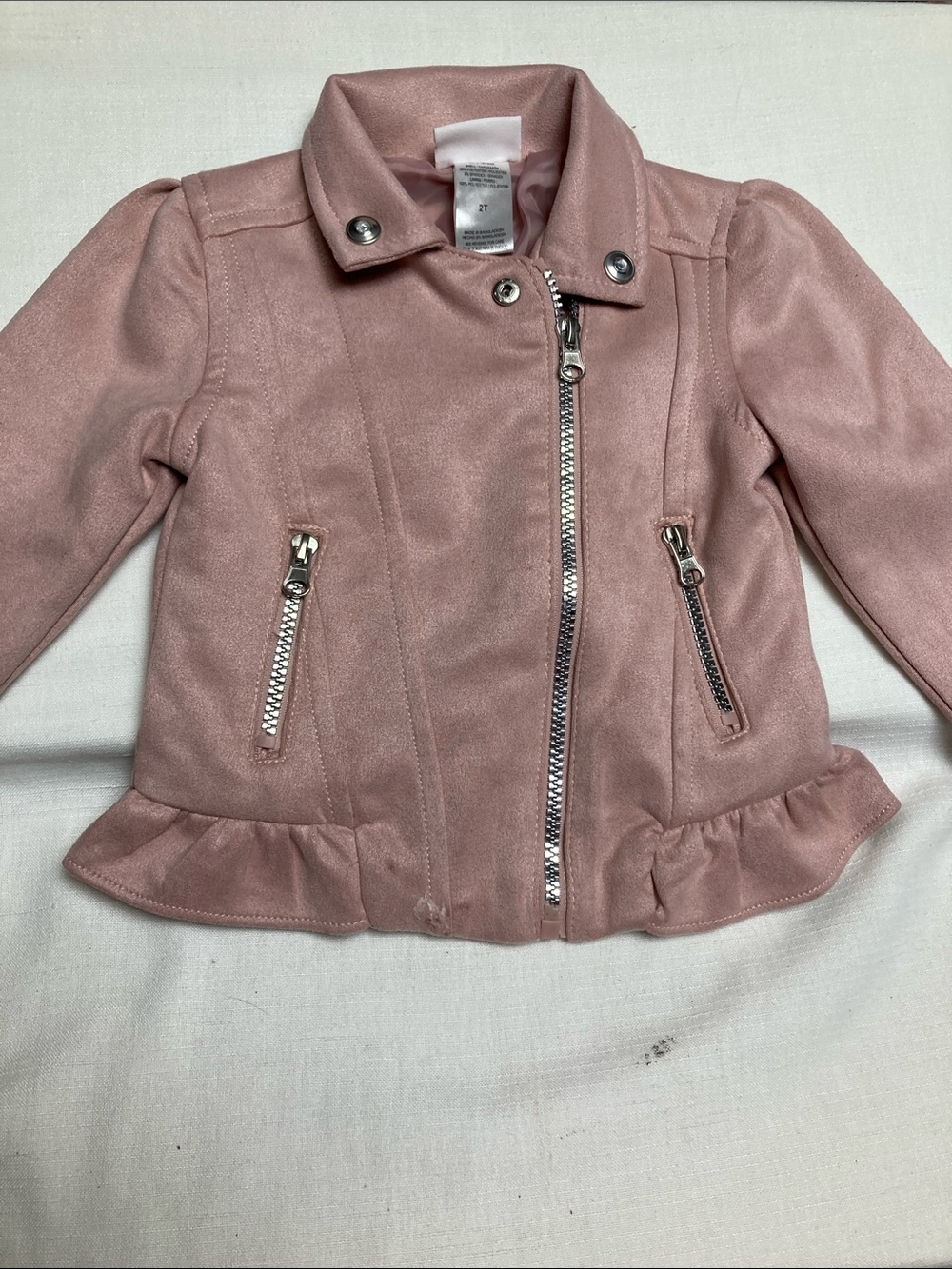 Little Lass Pink Jacket and Tan Floral Cargo Pants Girls Matching Set - Picture 5 of 8